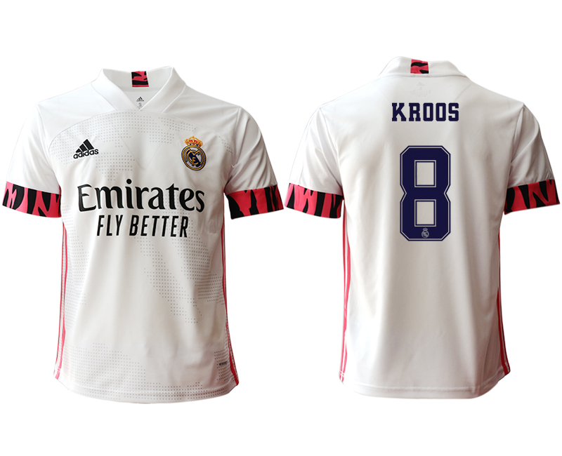 Men 2020-2021 club Real Madrid home aaa version #8 white Soccer Jerseys